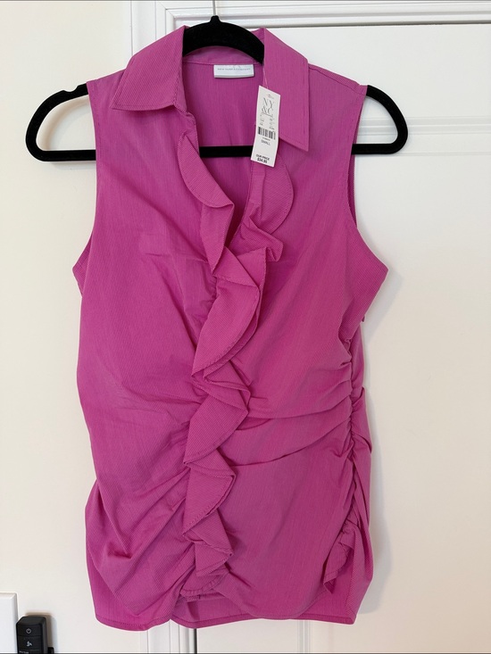 New York & Company Tops - NWT New York & Company Sleeveless Ruffled Blouse - Pink